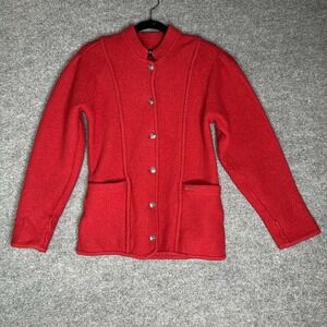 Vintage‎ Geiger Of Austria Boiled Wool Jacket Womens Size 40 Red